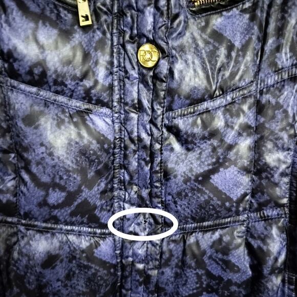 4523) Rocawear Y2K Women Purple Snake Print Puffer Winter Jacket Large - Picture 9 of 14